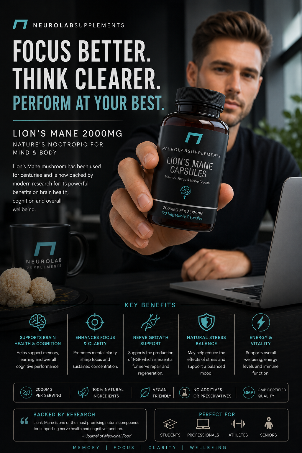 Lion's Mane Capsules | 10:1 Extract